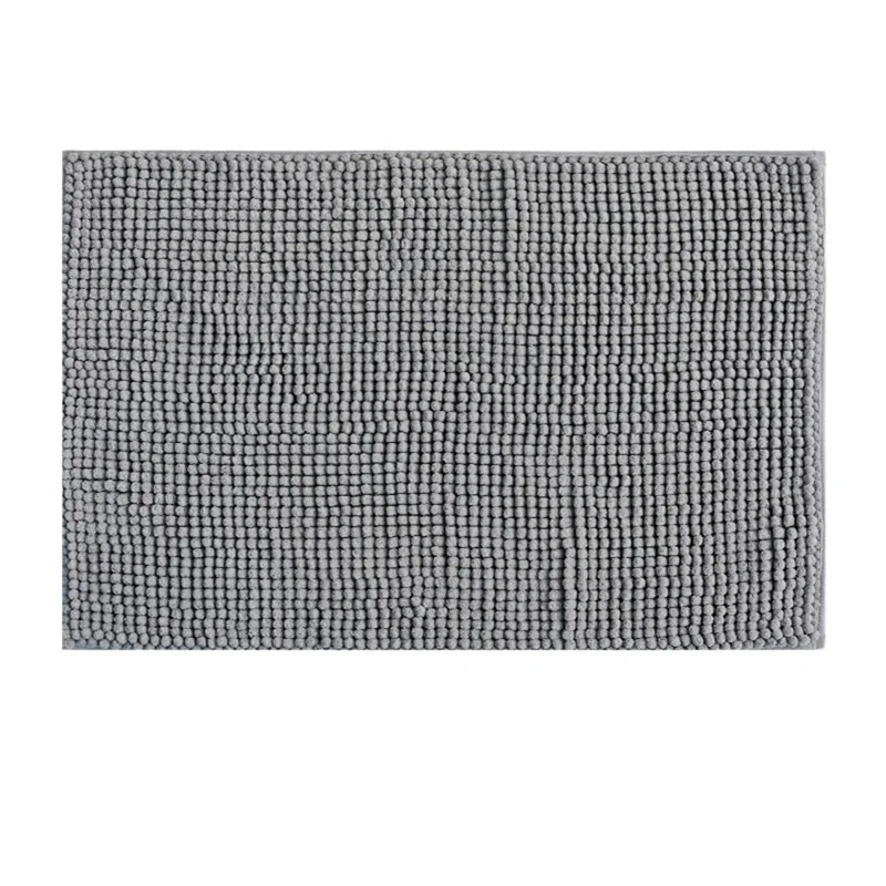 40 x 60cm Soft Absorbent Chenille Bath Mat Non Slip Washable Rug for Bathroom Entrance - Light Grey