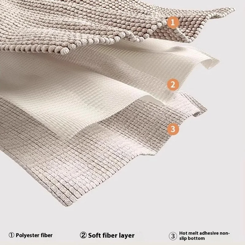 40 x 60cm Soft Absorbent Chenille Bath Mat Non Slip Washable Rug for Bathroom Entrance - Light Grey