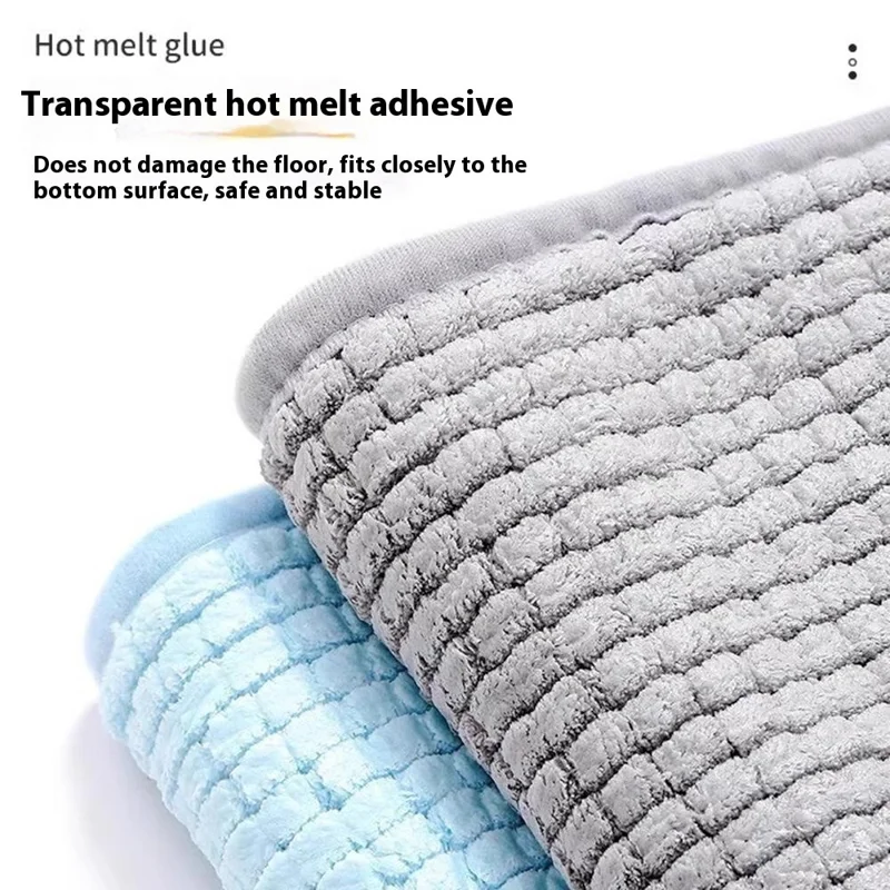 Alfombra de baño de chenilla suave absorbente de 50 x 80 cm, lavable y antideslizante para la entrada del baño - Color camello