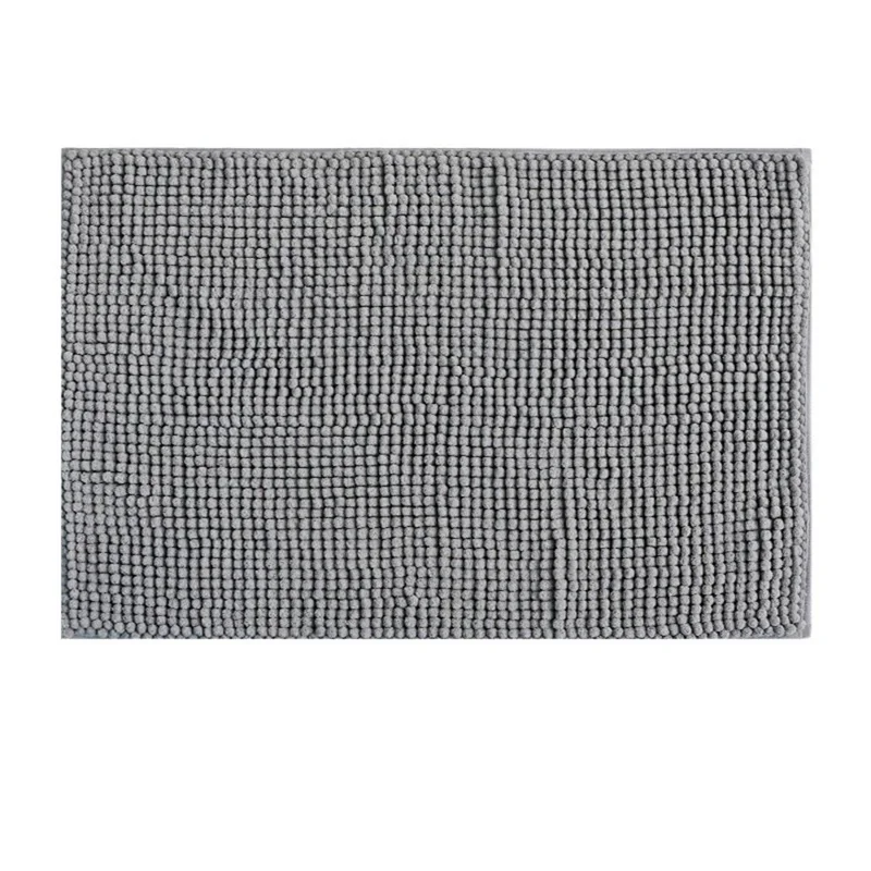 Alfombra de baño de chenilla suave absorbente de 50 x 80 cm, lavable y antideslizante para la entrada del baño - Color camello