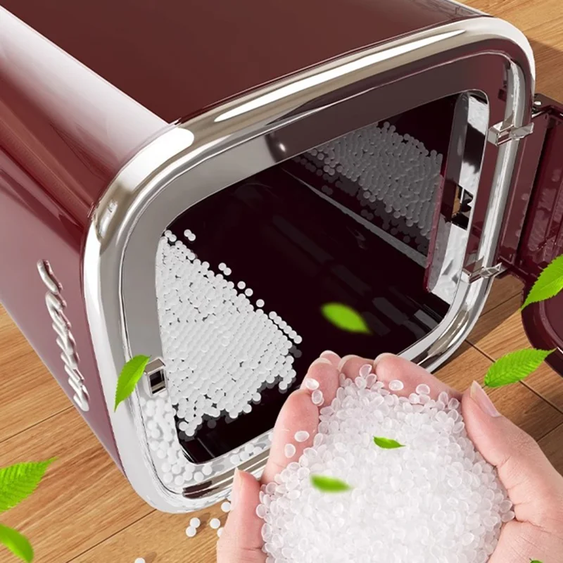 20L Electroplated Trash Can with Lid Plastic Foot Pedal Waste Bin for Bedroom / Kitchen / Office - Cream White