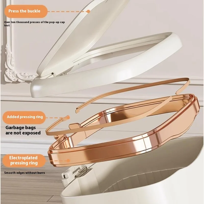 20 L elektrisk koblet skraldespand med låg i plast med fodpedal til soveværelse / køkken / kontor - Sort