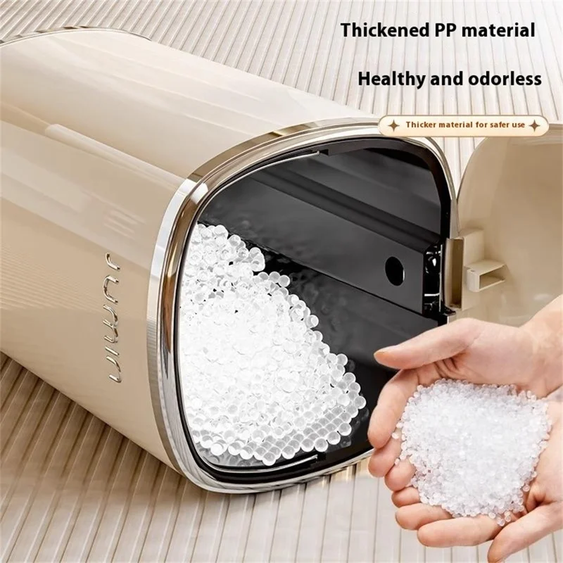 15L Electroplated Dual Layer Waste Bin Plastic Foot Pedal Trash Can with Lid for Kitchen Living Room, Size S - Black