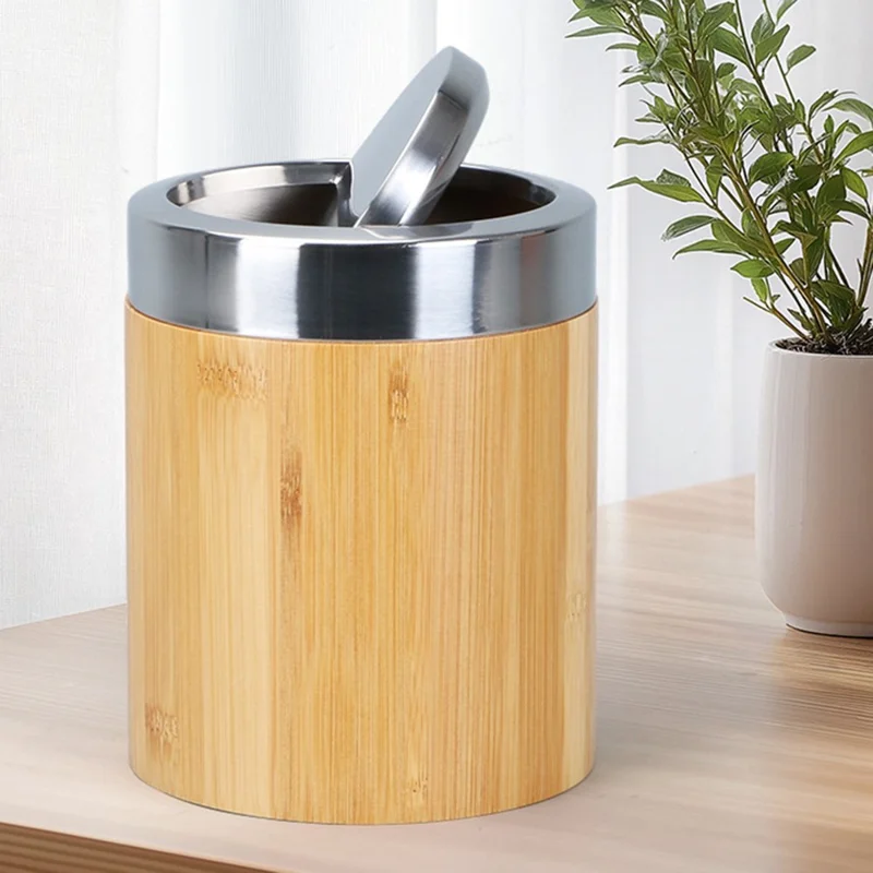 JD-BR088 Cestino Mini da Scrivania in Stile Nordico con Coperchio Basculante per Ufficio e Casa