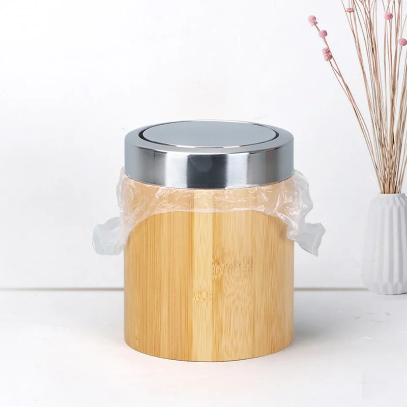 JD-BR088 Cestino Mini da Scrivania in Stile Nordico con Coperchio Basculante per Ufficio e Casa