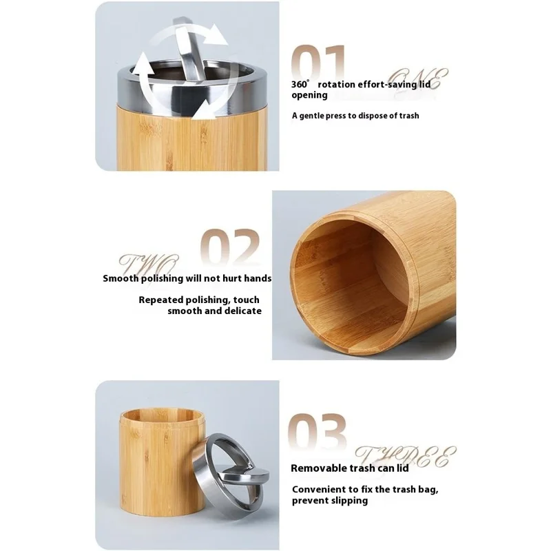 JD-BR088 Cestino Mini da Scrivania in Stile Nordico con Coperchio Basculante per Ufficio e Casa