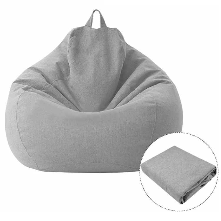 100x120CM Beanbag Sofa Cover Couch Living Room Sofa Slipcover Chair Cloth Lounger Seat Tatami Bean Bag - Light Grey