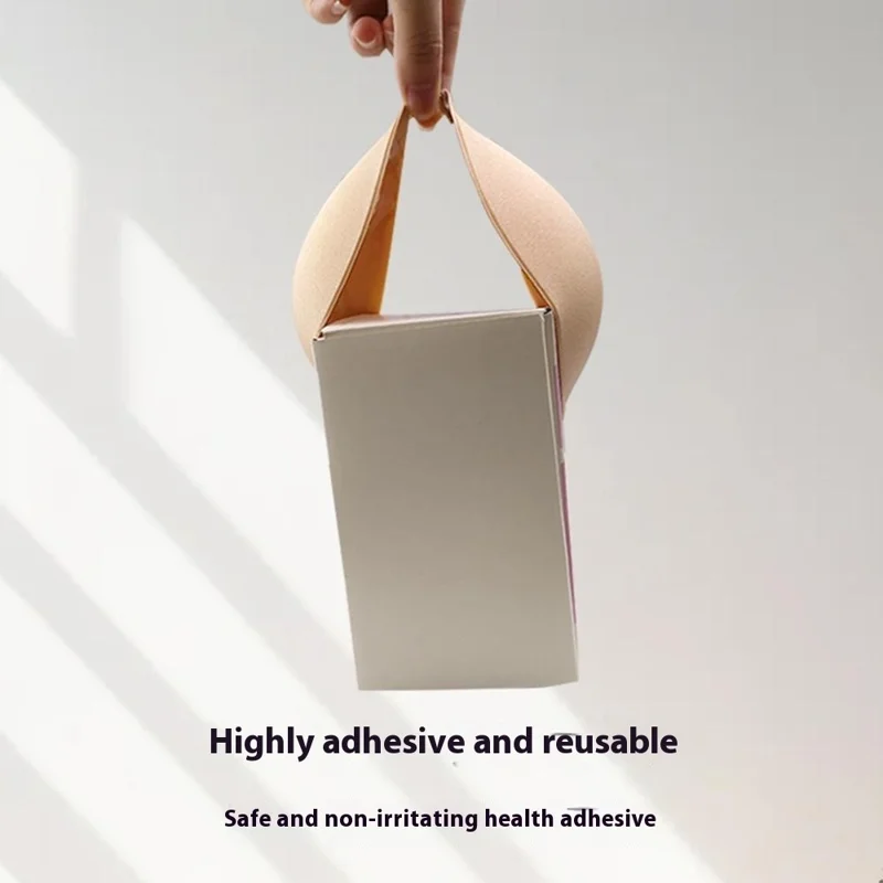 Couvre-mamelons auto-adhésifs en forme de D pour femmes avec boucle avant, soutien-gorge adhésif respirant et invisible push-up - Couleur peau