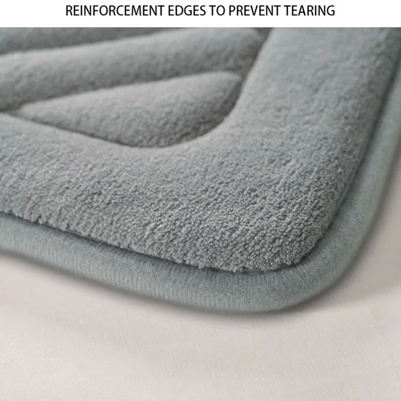 Tappetino da bagno in pile di corallo 40 x 60 cm con schiuma di memoria goffrata, antiscivolo e assorbente - Grigio chiaro