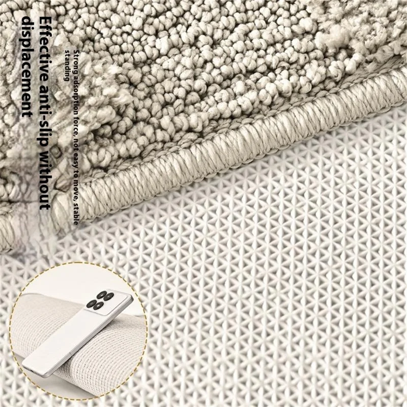 2Pcs / Set Leaves Texture Absorbent Floor Mat Non Slip Bathroom Rug Furry Bath Mat, 50 x 80cm + 50x40cm - Camel