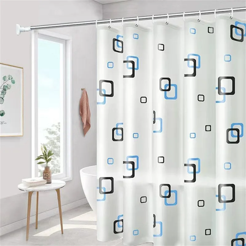 Cortina de Chuveiro PEVA 180 x 200cm à Prova d'Água Resistente a Mofo para Banheiro - Grade