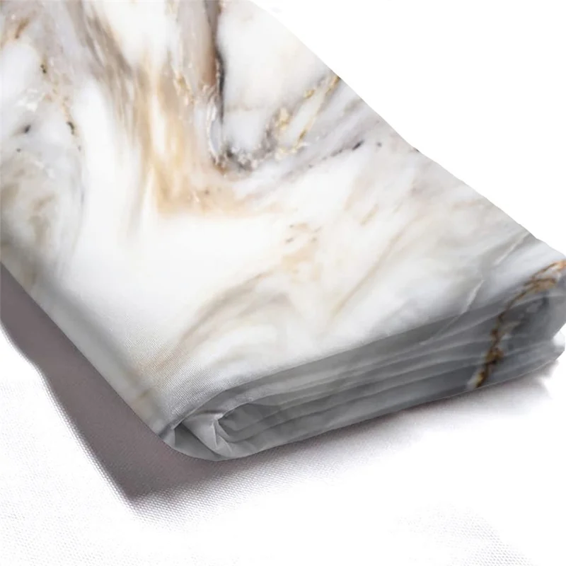 Cortina de ducha de 180 x 180 cm, impermeable, con patrón de mármol, impresión digital 3D en poliéster, repelente al agua - Estilo A
