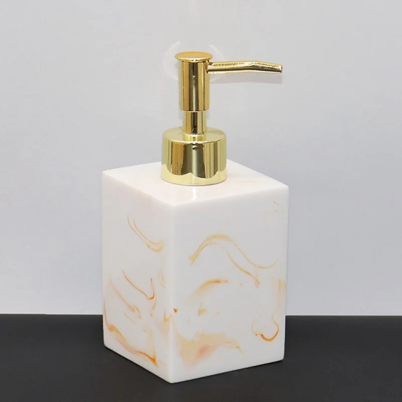 280ml Refillable Pump Dispenser Bottle Hand Soap Shampoo Body Wash Lotion Detergent Resin Bottle - White+Yellow