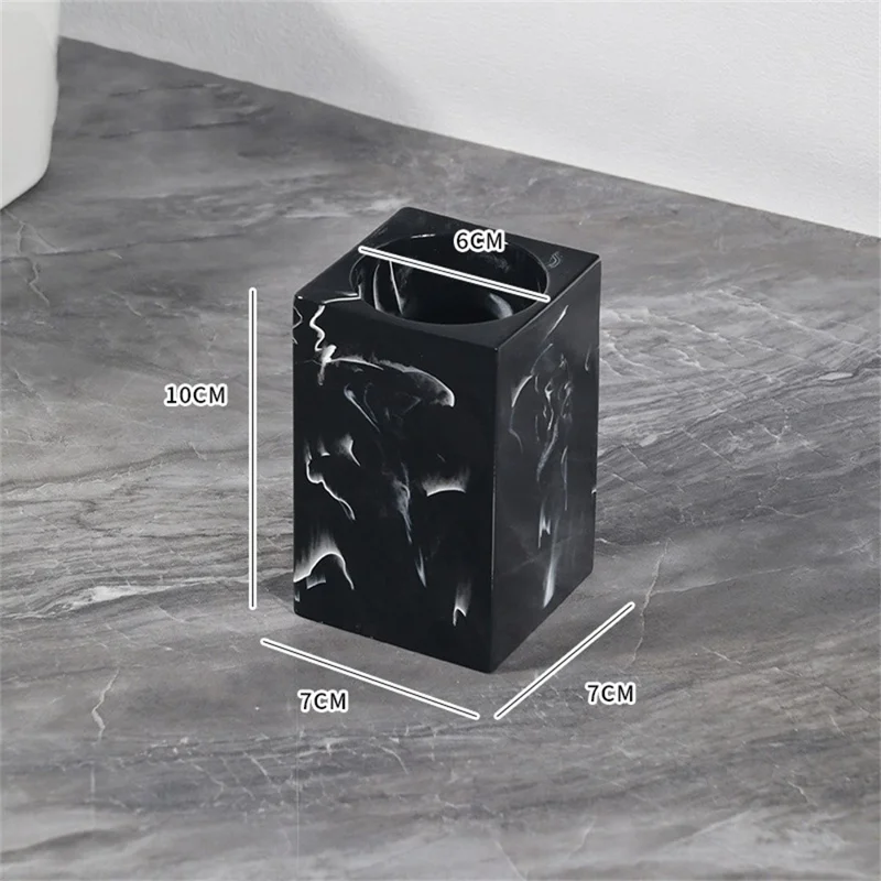 Nordic Style Toothbrush Holder Bathroom Hotel Toiletries Electric Toothbrush Comb Resin Organizer - Ink Black