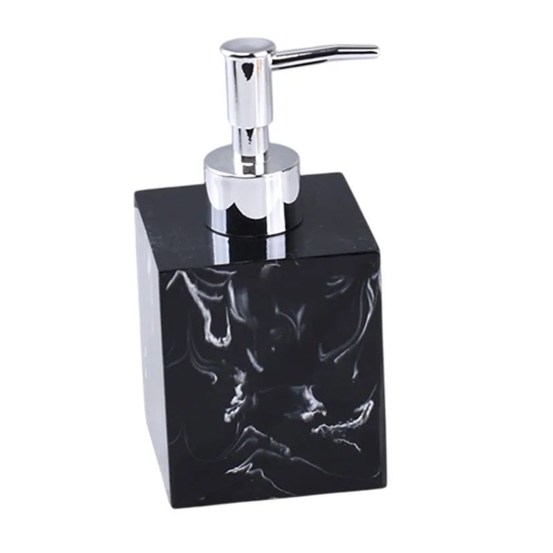 Nordic Style Resin Soap Dispenser 280ml Refillable Pump Bottle For Hand Wash Shampoo Body Wash - Black
