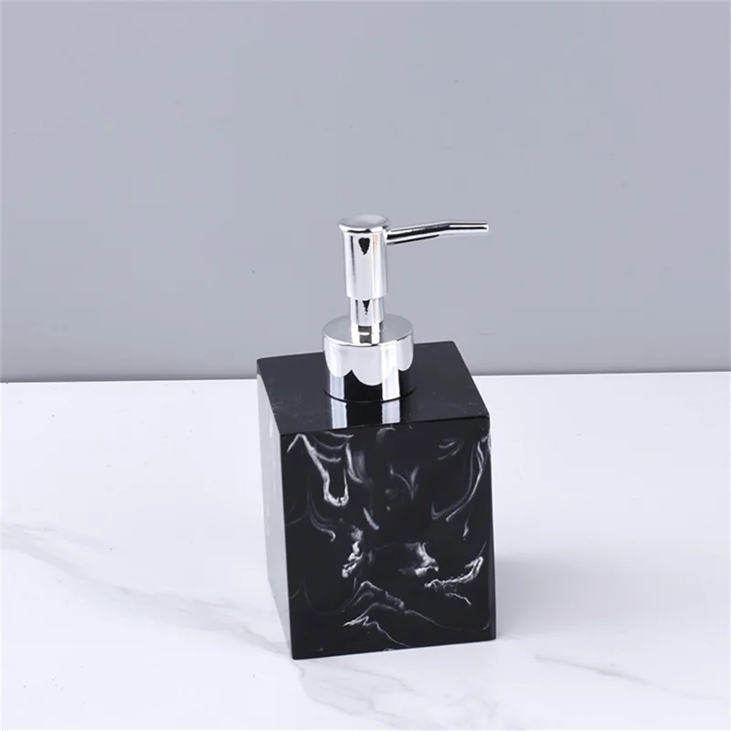 Nordic Style Resin Soap Dispenser 280ml Refillable Pump Bottle For Hand Wash Shampoo Body Wash - Black