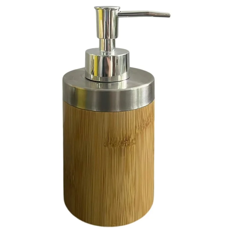 200ml Home Hotel Bamboo Dispenser Bottle Hand Wash / Shampoo / Body Wash / Liquid Soap Refillable Pump Bottle