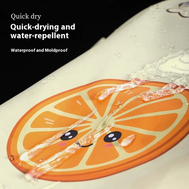 180 x 180 cm Modna wydrukowana przesłona łazienkowa, wodoodporna kotara prysznicowa z 12 hakiem - Pomarańczowy