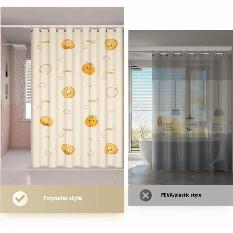 180 x 180 cm Modna wydrukowana przesłona łazienkowa, wodoodporna kotara prysznicowa z 12 hakiem - Pomarańczowy