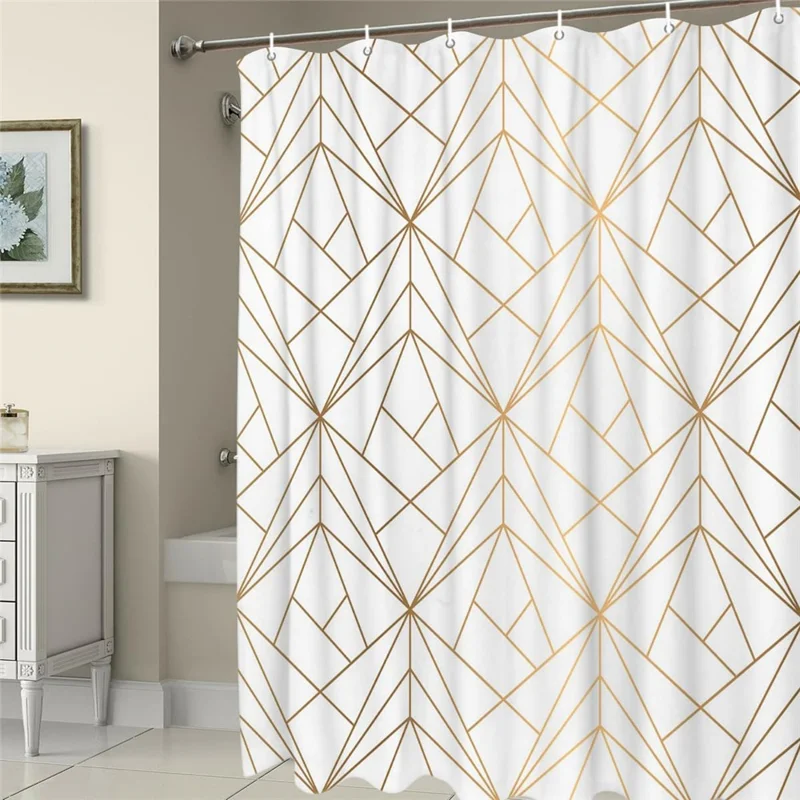 Kurtyna łazienkowa 180 x 200 cm z 3D nadrukiem cyfrowym, odporna na wilgoć, z 12 hakiem - QM-04