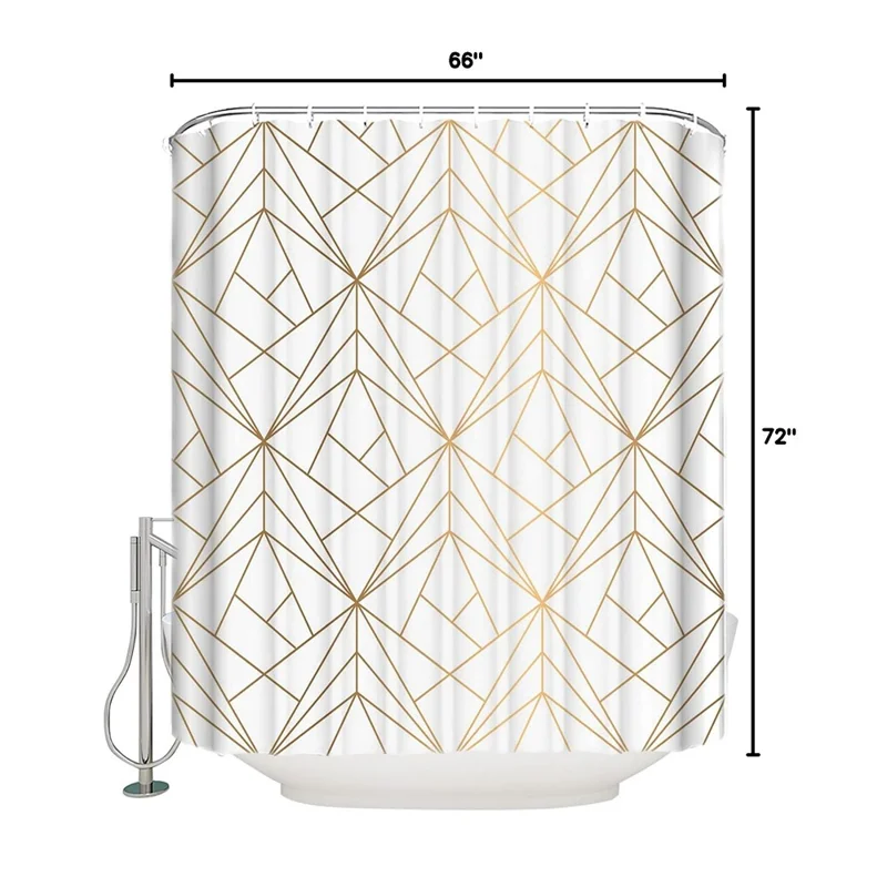 Kurtyna łazienkowa 180 x 200 cm z 3D nadrukiem cyfrowym, odporna na wilgoć, z 12 hakiem - QM-04