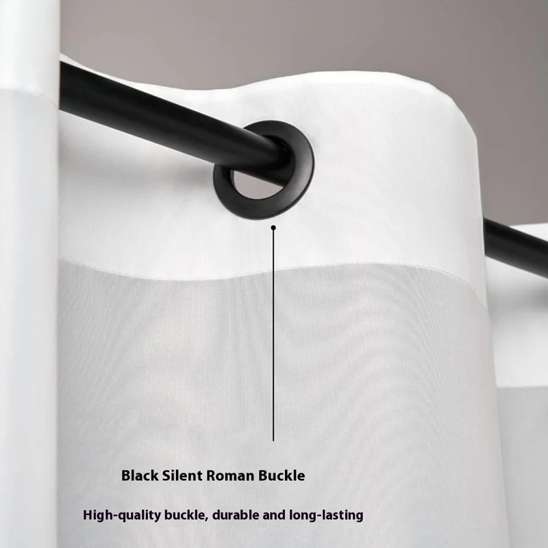 Rideau de douche imperméable en polyester avec motif color block, 180 x 200 cm, anneaux romains, pour salle de bain ou hôtel - Gris