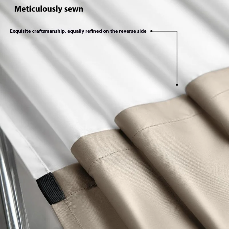 Rideau de douche imperméable en polyester avec motif color block, 180 x 200 cm, anneaux romains, pour salle de bain ou hôtel - Gris