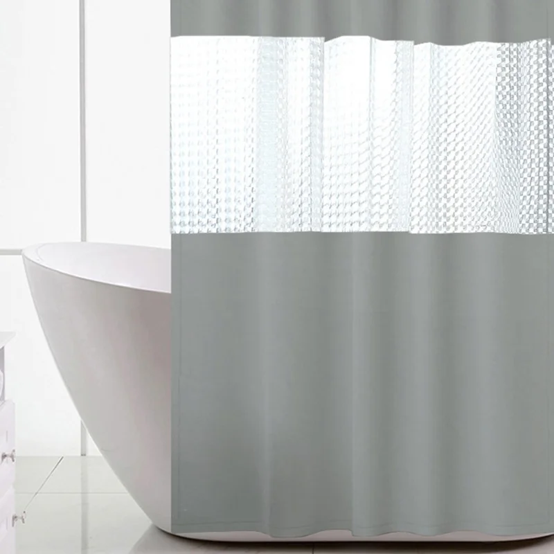 180 x 180cm Translucent Patchwork PEVA Shower Curtain Thickened Waterproof Bath Divider - White