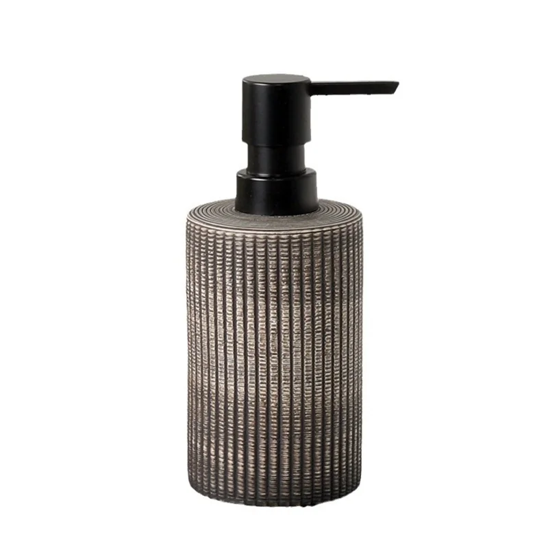 Bouteille distributrice de savon liquide et shampoing en céramique vintage de 350 ml - Couleur foncée