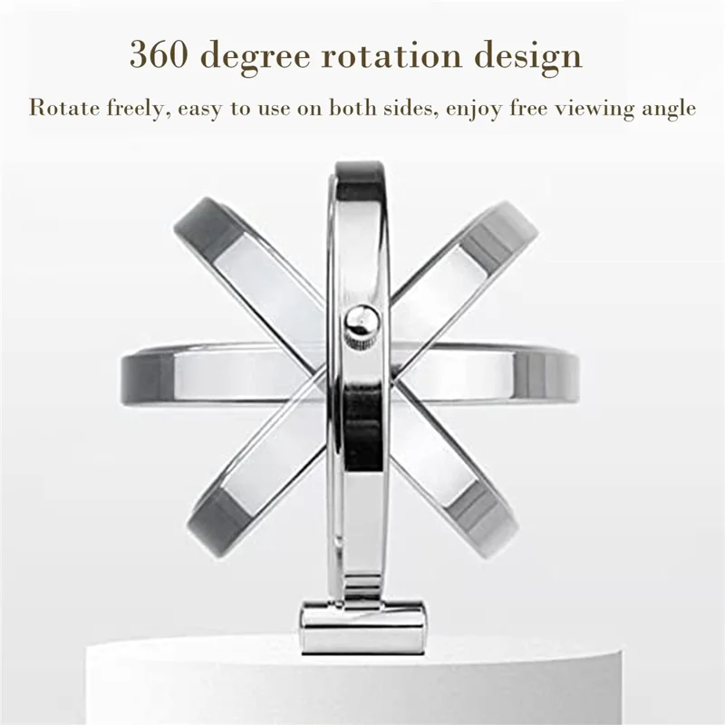 7 Inch Desktop Vanity Mirror with Round Feet 1X  /  3X Magnification Dual Sided Rotating Makeup Mirror