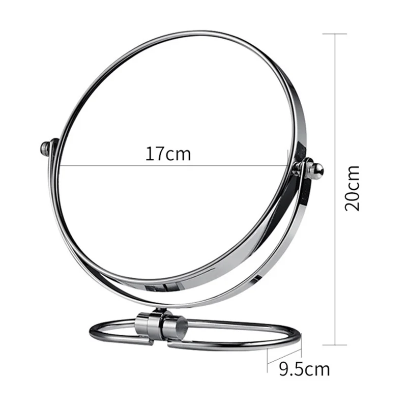 7 Inch Rotating Makeup Mirror with O Ring Stand 1X / 3X Magnification Dual Sided Desktop Vanity Mirror