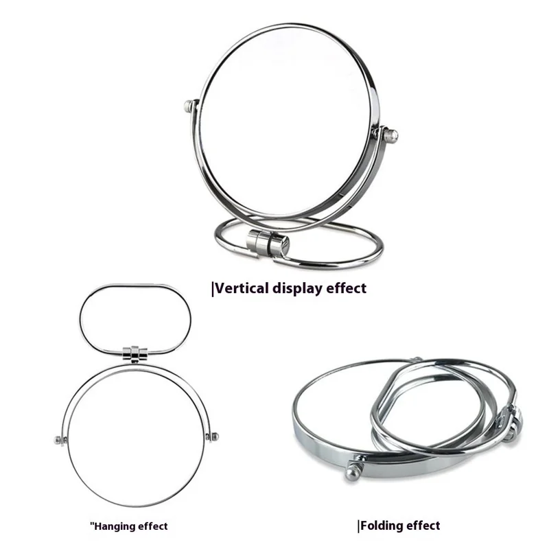 7 Inch Rotating Makeup Mirror with O Ring Stand 1X / 3X Magnification Dual Sided Desktop Vanity Mirror