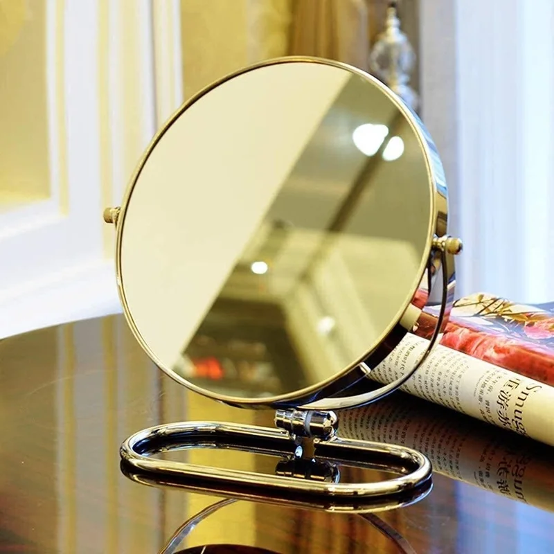 7 Inch Rotating Makeup Mirror with O Ring Stand 1X / 3X Magnification Dual Sided Desktop Vanity Mirror