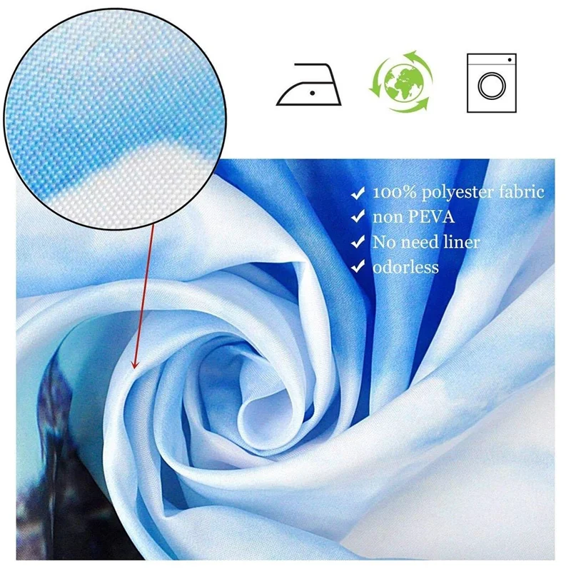 Cortina de chuveiro de 180 x 180 cm com estampa de flor de cerejeira rosa, à prova d'água, em poliéster, divisória de banheiro, decoração de banheiro