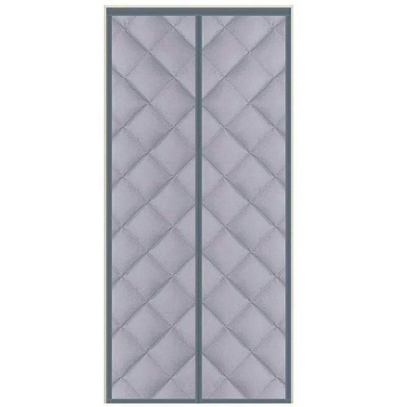 100 x 210cm Windproof Auto Closing Magnetic Door Curtain Center Opening Winter Thermal Insulated Doorway Screen - Grey