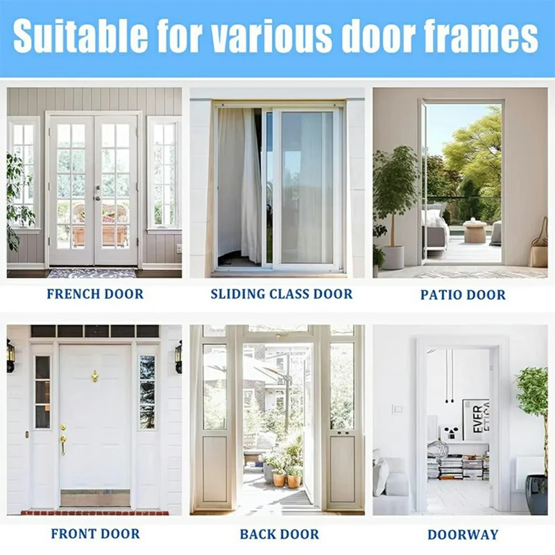 90 x 200cm Magnetic Door Curtain with View Window Self Adhesive Thermal Insulation Doorway Screen for Winter - Coffee