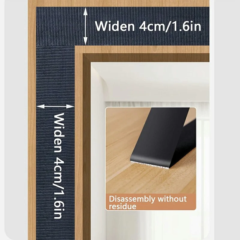 90 x 200cm Magnetic Door Curtain with View Window Self Adhesive Thermal Insulation Doorway Screen for Winter - Coffee
