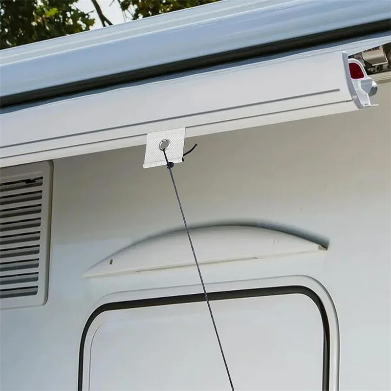 6-teiliges Edelstahl + Nylon Wohnmobil Markisen-Schienenhaken Camping Vordach Installationswerkzeug Ösen Befestigungen - Schwarz