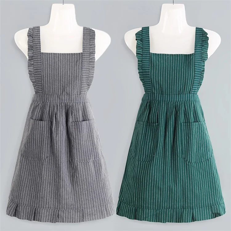 Cute Lovely Kitchen Cooking Apron Baking Apron with Pockets for Women Girls Mother's Gift - Coffee