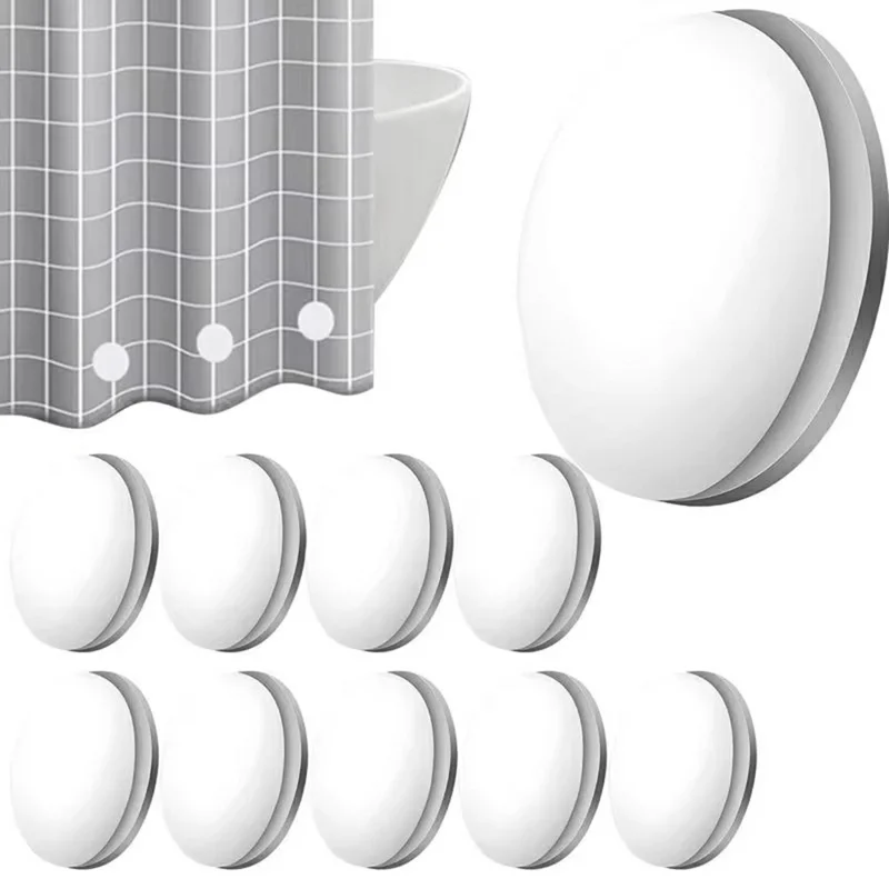 10Pcs Magnetic Curtain Weights Windproof Tablecloth Magnet Button Reusable Nailless Curtain Clips - White