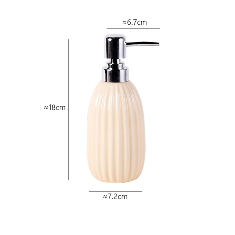 Pionowy pasek 320 ml, butelka dozownika z ceramiki, do mydła, szamponu, lotionu, do łazienki, do ponownego napełniania, butelka z pompką