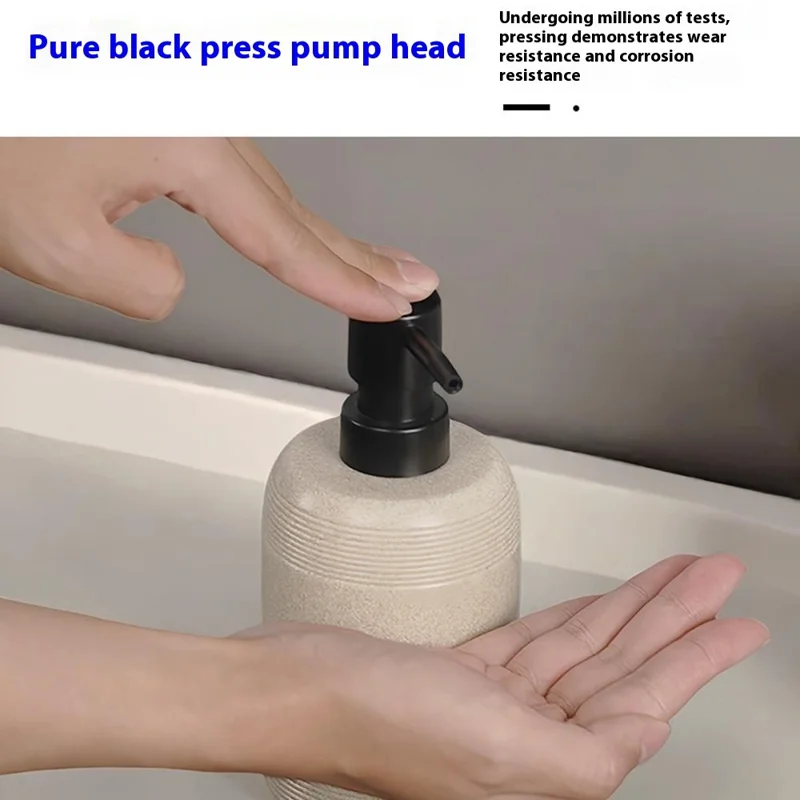 Distributeur de savon en résine pour hôtel et maison, 400 ml, bouteille rechargeable pour savon liquide et gel douche - Beige