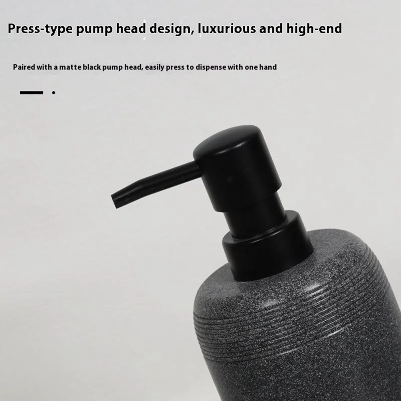 Distributeur de savon en résine pour hôtel et maison, 400 ml, bouteille rechargeable pour savon liquide et gel douche - Beige