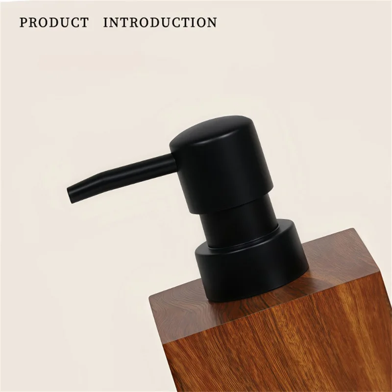 Butelka z pompką do łazienki z fakturą drewna orzechowego, żywica, 400 ml, do szamponu, mydła do ciała, mydła płynnego, wydajność cieczy