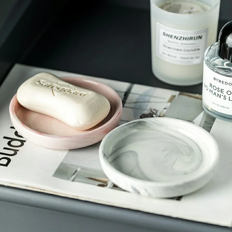 Creative Ceramic Soap Dish Home Hotel Toiletry Holder Decorative Washroom Organizer - Grey