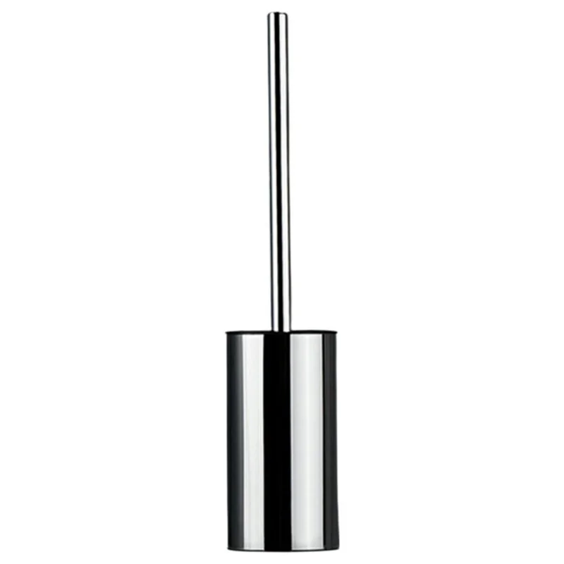 Escova de Limpeza de Banheiro com Alça Longa de Aço Inoxidável Reforçada de 43 cm com Base - Prateada