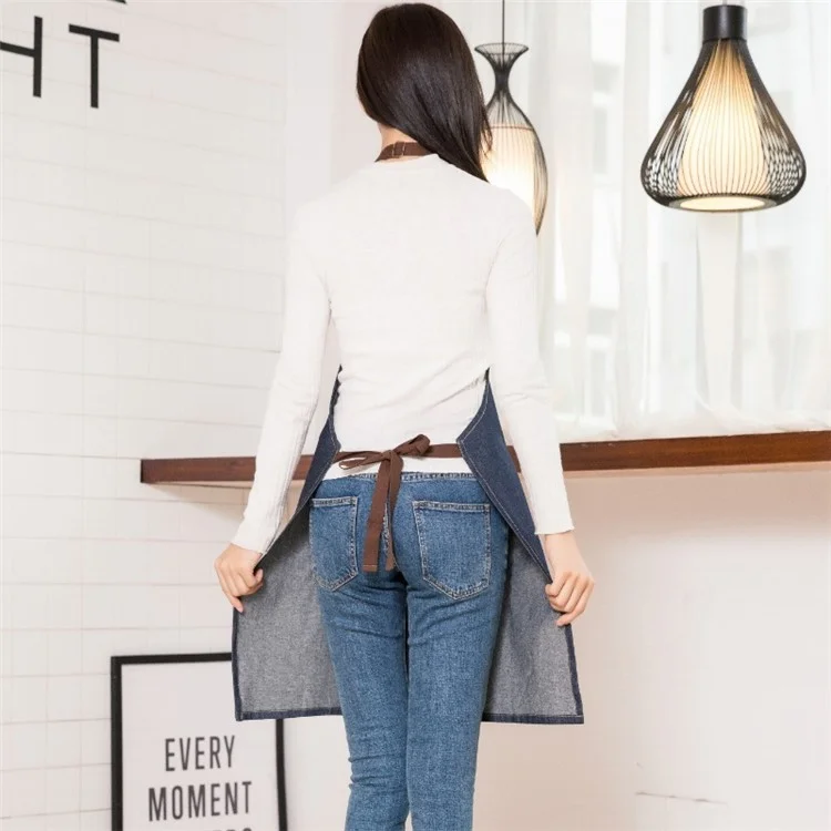 Kitchen Adult Apron Home Cafe Hot Pot Restaurant Work Clothes Fashion Denim Cloth Apron