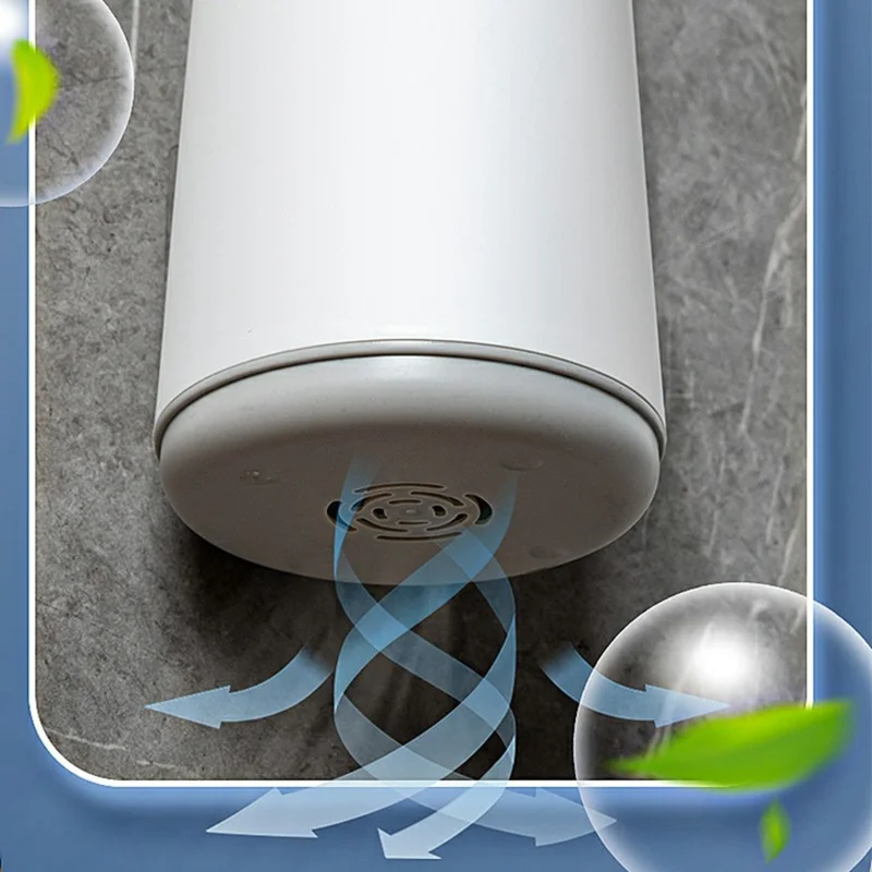 Set di Spazzola per WC in Acciaio Inox con Manico Lungo e Base di Supporto - Base Rotonda da Montare a Parete per la Pulizia del Bagno