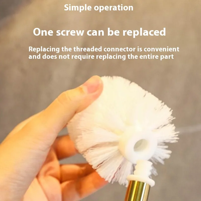 Creative Ceramic Base Toilet Brush Long Handle No Dead Angle Bathroom Cleaning Tool - White