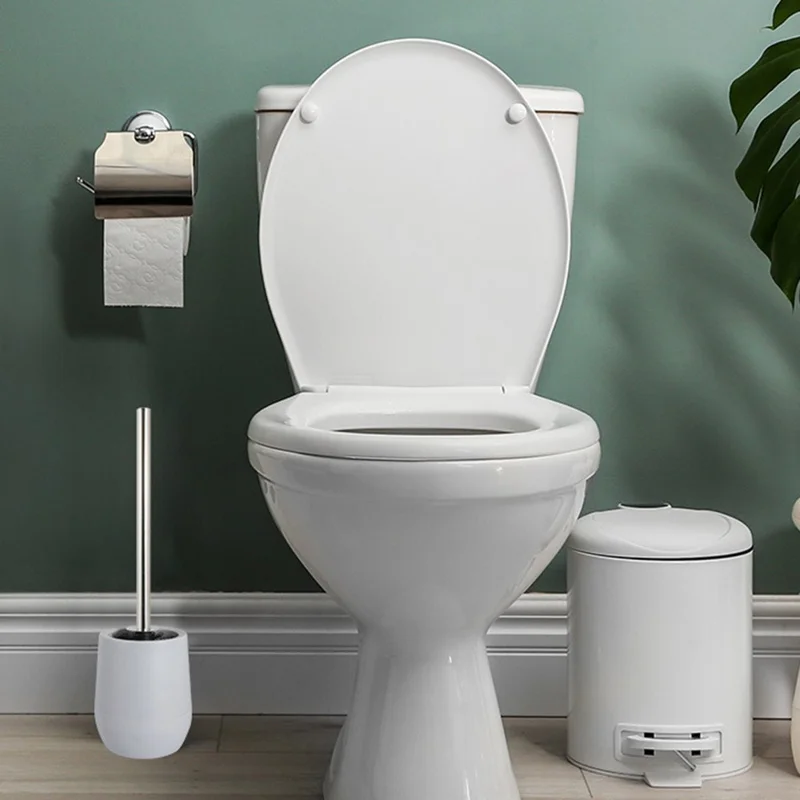 ZT-223-M Spazzola per WC in Acciaio Inossidabile con Base - Strumento per la Pulizia del Bagno per Hotel e Casa - Grigio